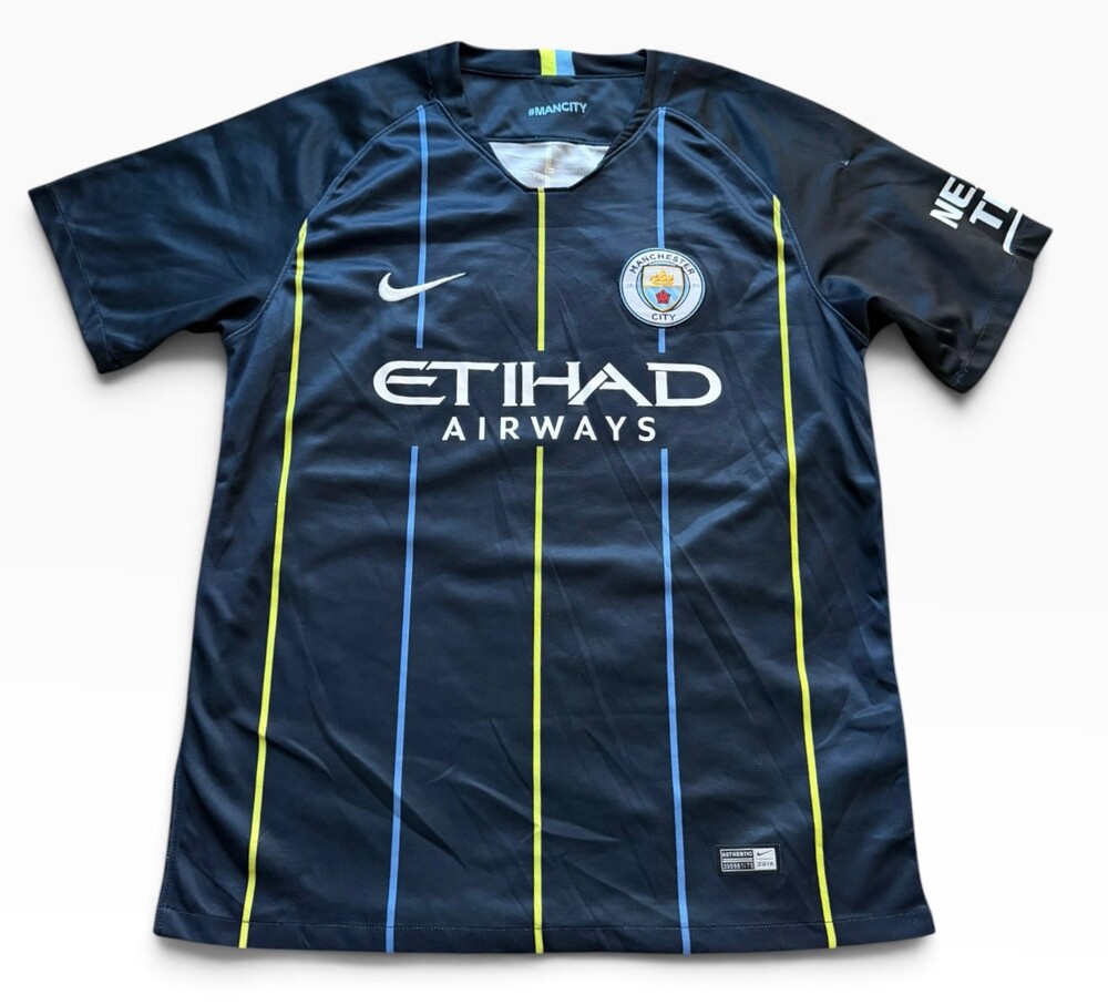 Nike Manchester City 18/19 Mens Away Navy Soccer Shirt Jersey XL Kun Aguero